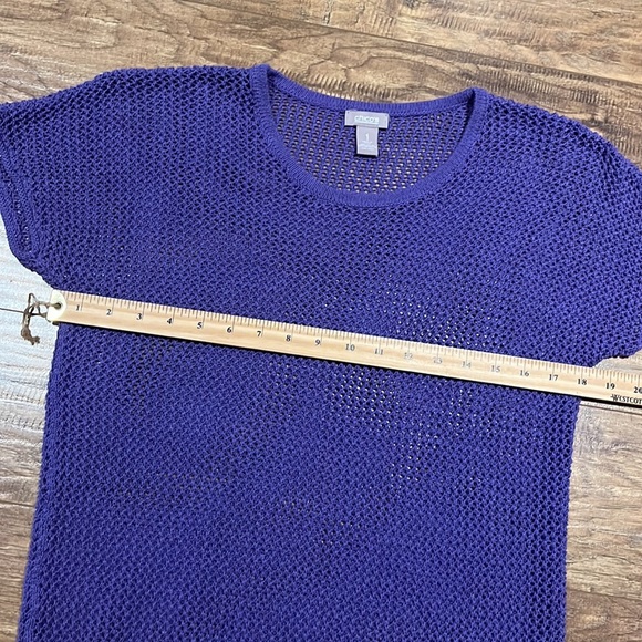 Chico’s purple knit style short sleeve top - Picture 7 of 8